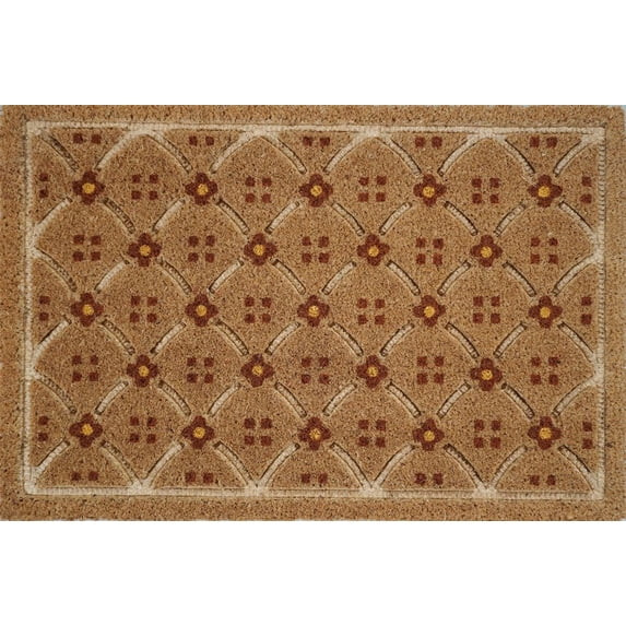 Better Homes & Gardens Coir Doormat 20x30 Ogee Floral Pattern with Skid Resistant Backing | Walmart (US)