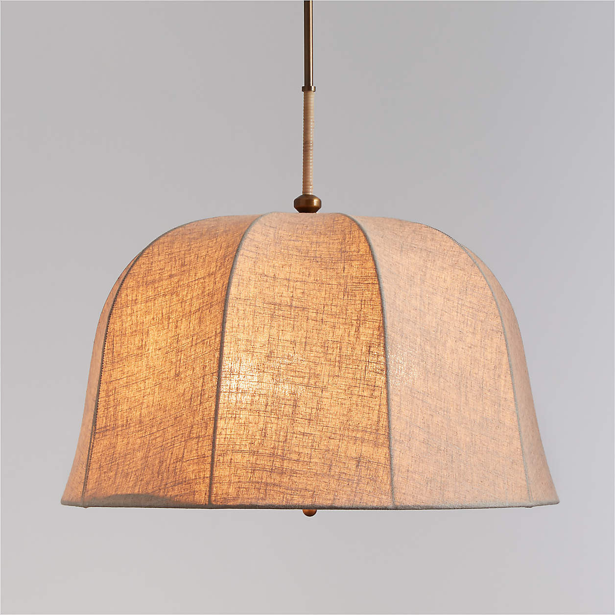 Allegra Rattan and Linen Dome Pendant Light by Jake Arnold 26" + Reviews | Crate & Barrel | Crate & Barrel