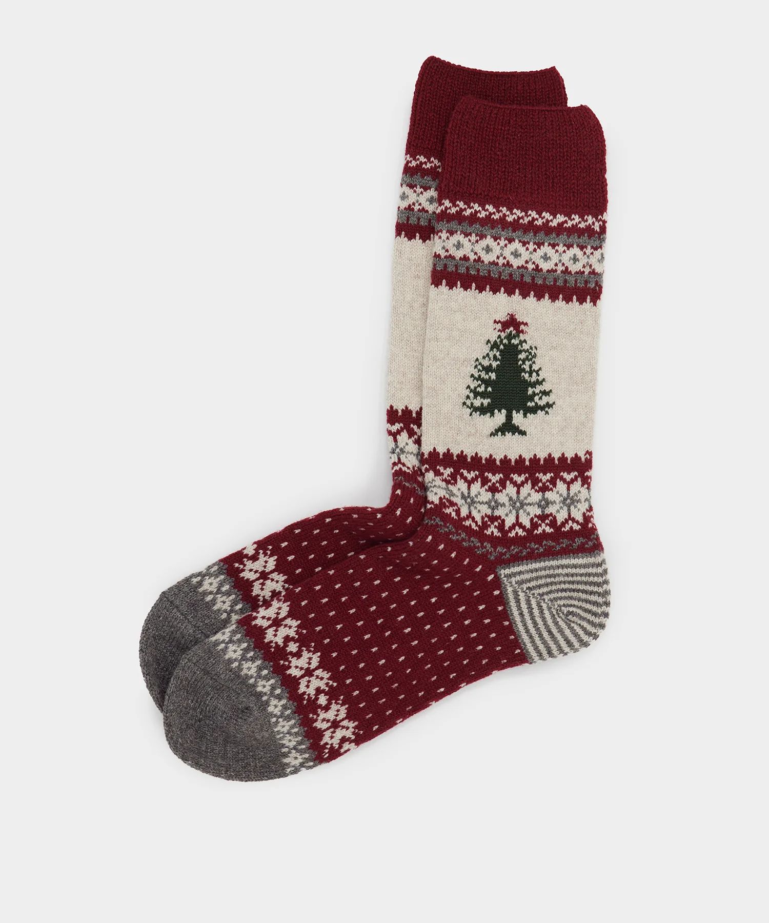 Chup Santa Wool Sock in Red | Todd Snyder
