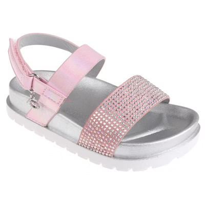 bebe Girls' Sandals - Cute and Sparkly Toddler Girls' Summer Shoes, Perfect Beach Sandals for Toddlers, Pink, 5 | Target