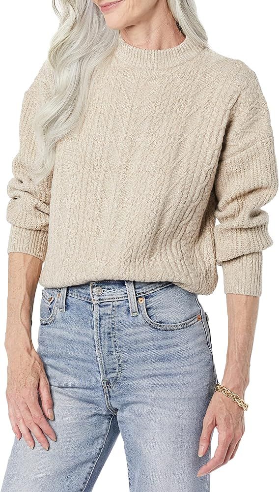 Amazon Essentials Women's Soft-Touch Modern Cable Crewneck Sweater (Available in Plus Size) | Amazon (US)