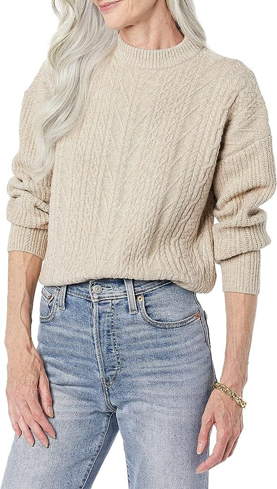 Amazon Essentials Women's Soft-Touch Modern Cable Crewneck Sweater (Available in Plus Size) | Amazon (US)