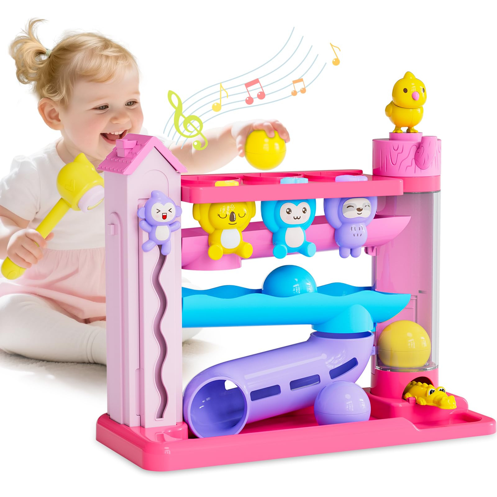 Toddler Musical Toys for 1+ Years Old Girls,Fine Motor Skills Developmental Baby Toy 12-18-24+ Mo... | Amazon (US)