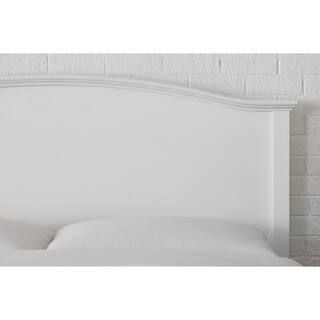 StyleWell Colemont White Wood King Bed with Curved Headboard (78 in. W x 48 in. H) XMB2011-bed | The Home Depot