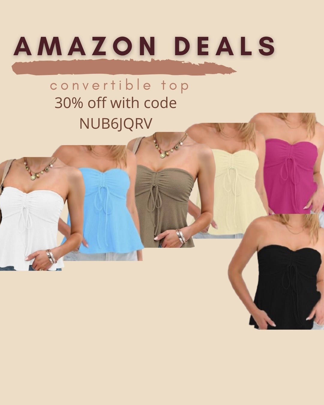 $7 ends 6/30 can convert to halter neck top 

Amazon fashion
Amazon deals
Halter neck top
Strapless top

#LTKSaleAlert