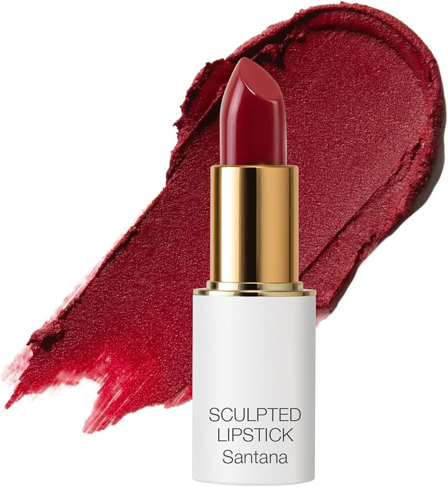 Ogee Full Bloom Sculpted Lipstick (Santana - Cherry Red) - Long Lasting Organic Lipstick with Joj... | Amazon (US)