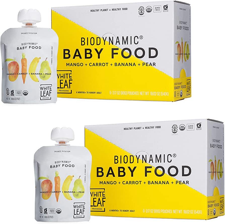 White Leaf Provisions Biodynamic & Organic Baby Food / Snacks — Mango, Carrot, Banana & Pear Un... | Amazon (US)