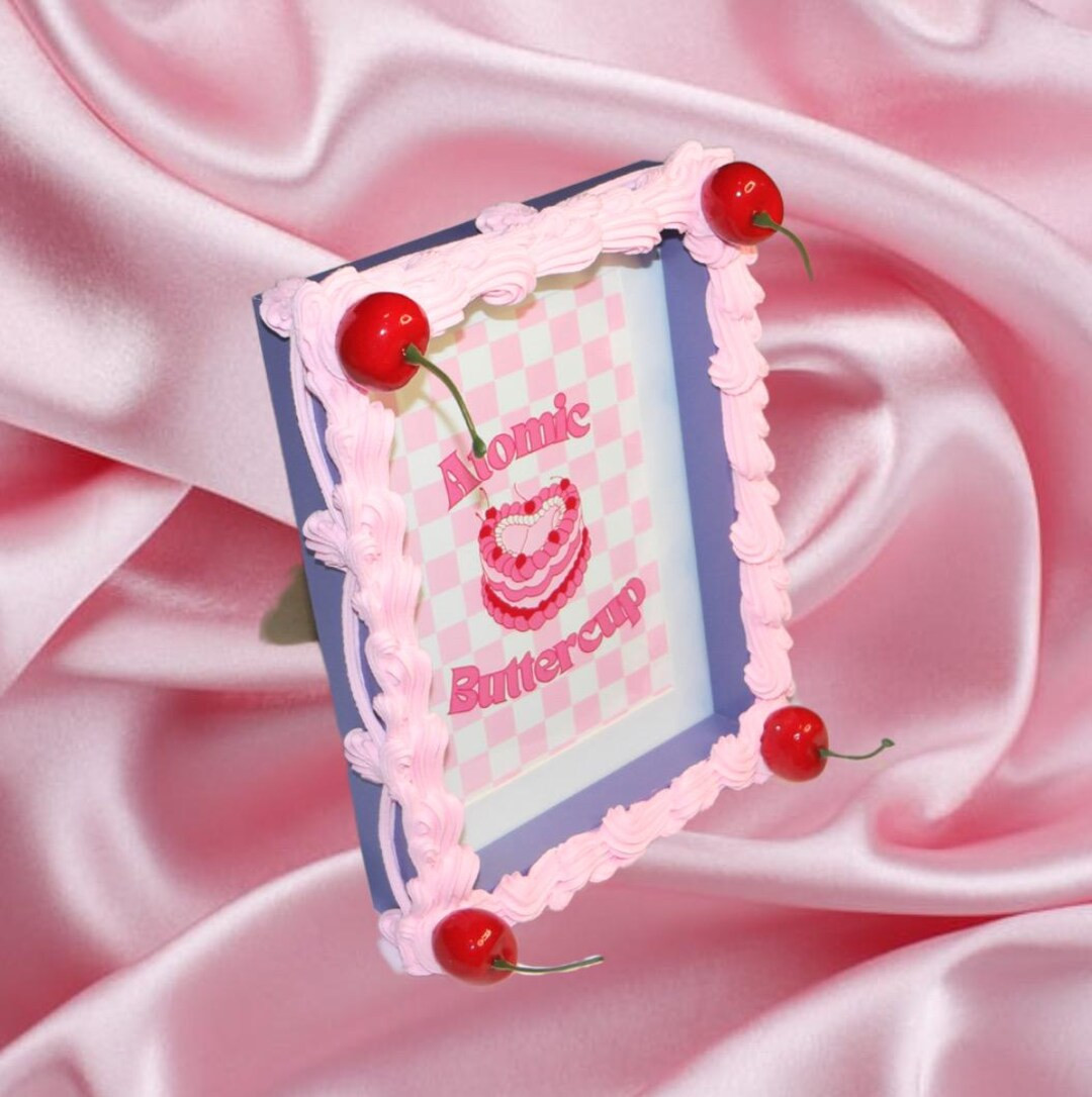 Vintage Style Pink and Purple Cherry Fake Cake Picture Frame Includes FREE Accessory Ready to Shi... | Etsy (US)