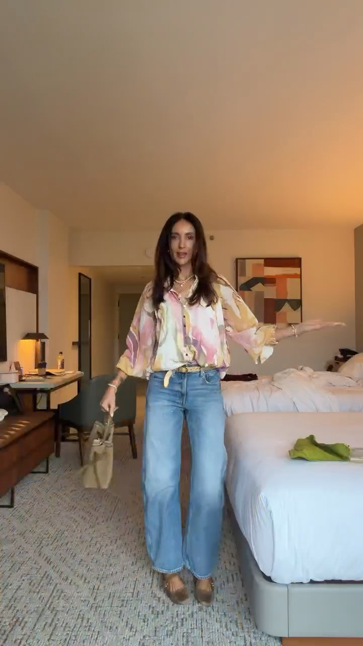 This top is included in the Amazon Prime Deals in select prints, and it’s such a good one to grab for fall. I love the relaxed button down shape and the mix of colors for an easy way to make denim more interesting.