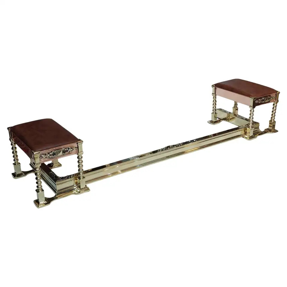 Victorian Brass and Copper Club Fender | 1stDibs