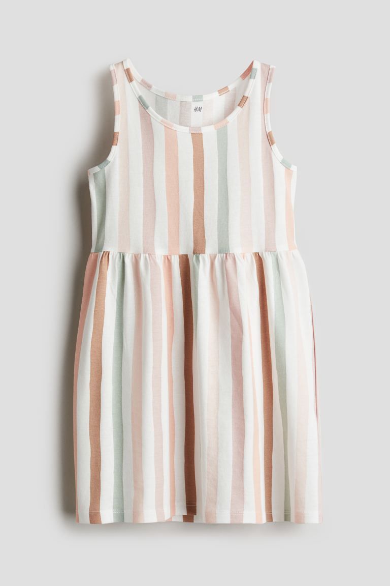 Patterned Cotton Dress - Pink/striped - Kids | H&M US | H&M (US + CA)