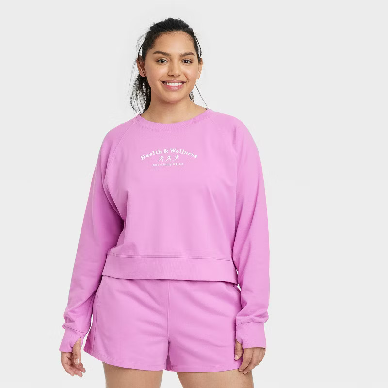 Women's French Terry Crewneck Sweatshirt - All in Motion™ | Target
