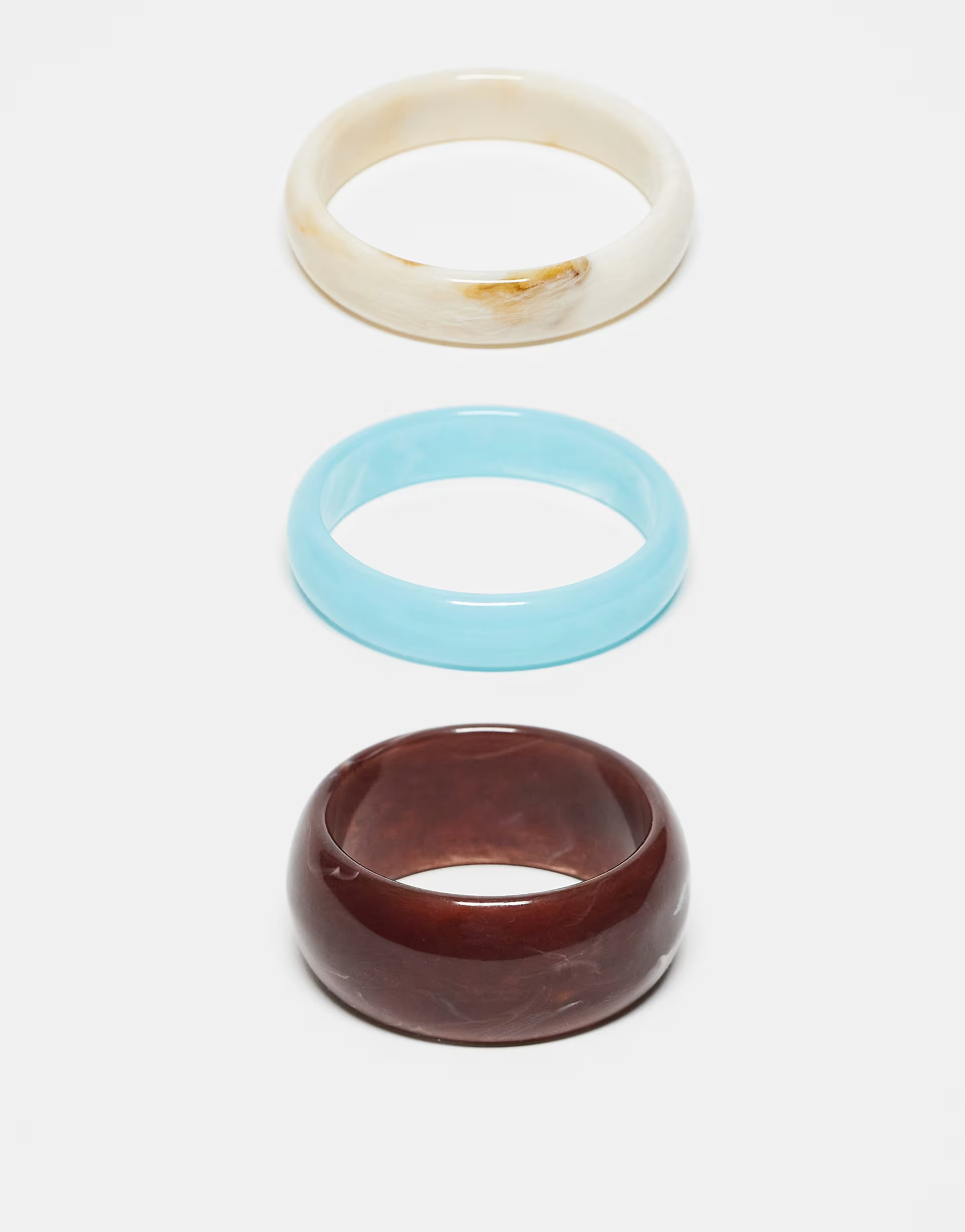 ASOS DESIGN pack of 3 resin bangles in mixed colours | ASOS | ASOS (Global)