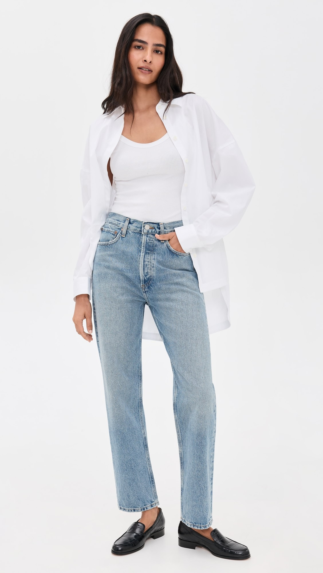 90s Pinch Waist High Rise Straight Jeans | Shopbop