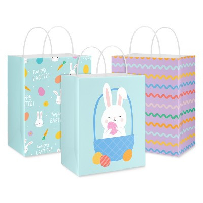 3 Ct. 9.75" Easter Gift Bags, Playful Bunnies and Eggs | Target