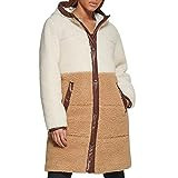 Levi's Women's Full Length Sherpa Quilted Parka Jacket, Cream/Brown Colorblock, X-Large | Amazon (US)