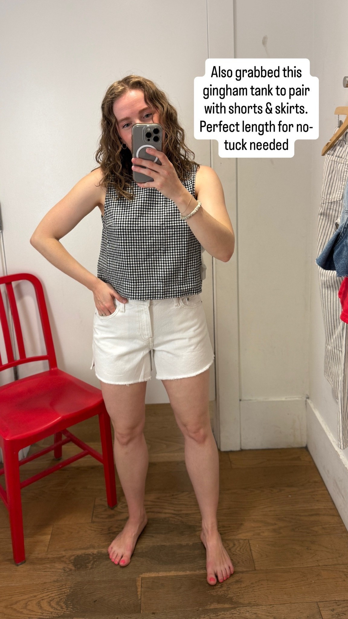 Gap breezy gingham linen tank on sale. Wearing xs. Shorts are size 25 (I’m usually 0-2 in pants)

#LTKSaleAlert