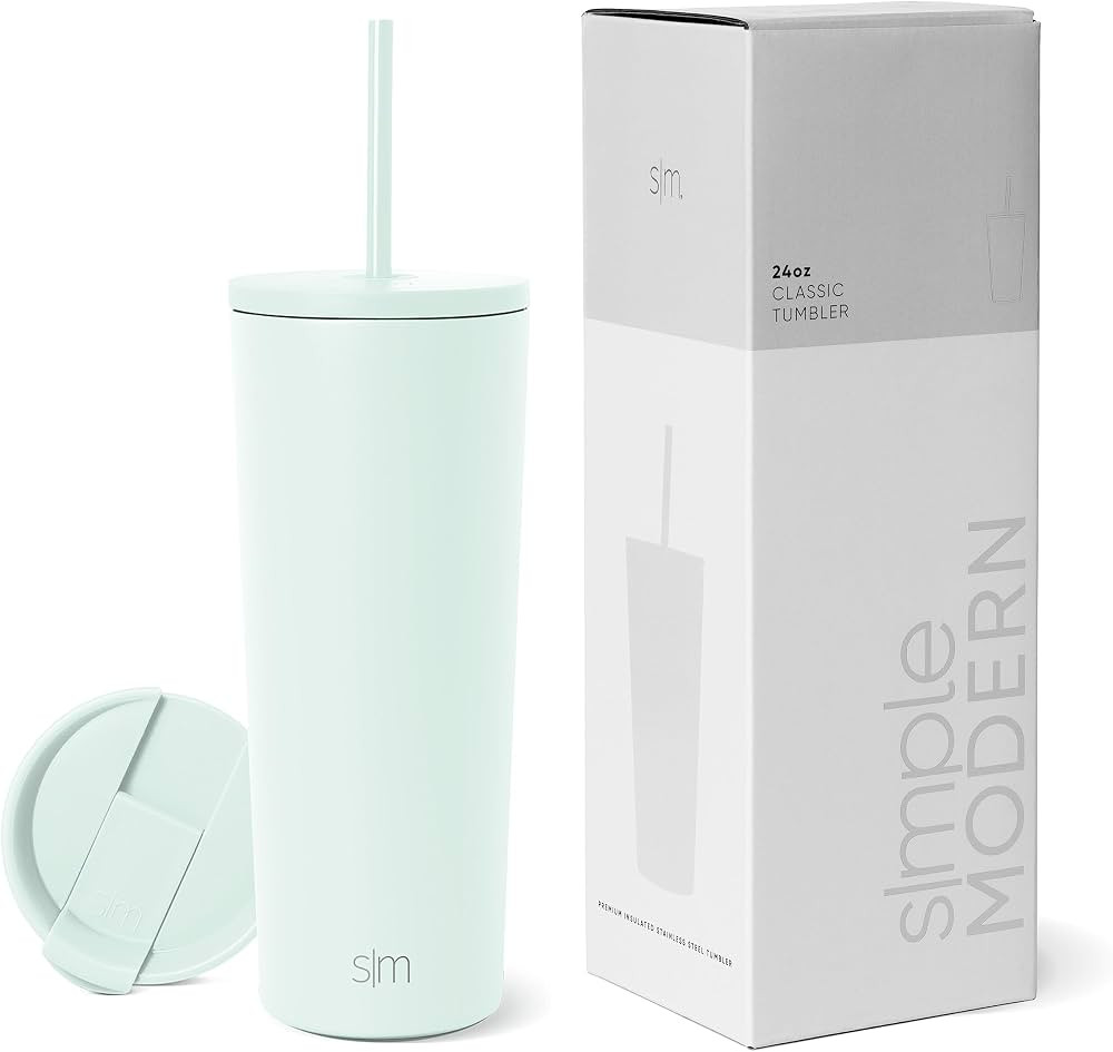 Simple Modern Insulated Tumbler with Lid and Straw | Iced Coffee Cup Reusable Stainless Steel Wat... | Amazon (US)