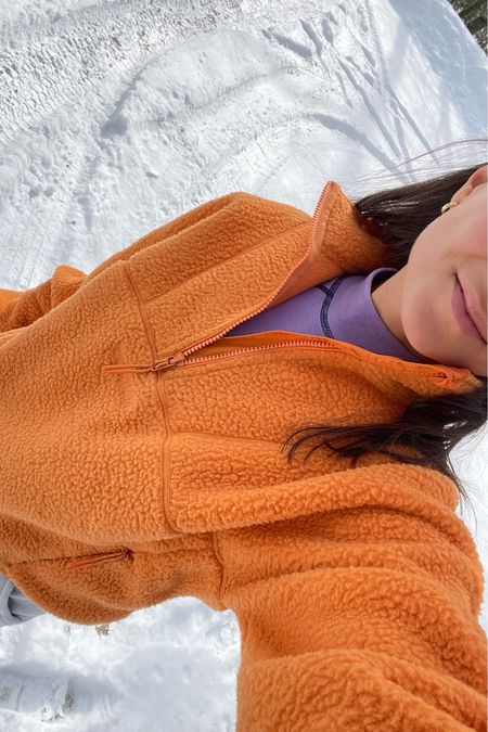 wearing size xs in top + fleece 💜🧡

#LTKSeasonal