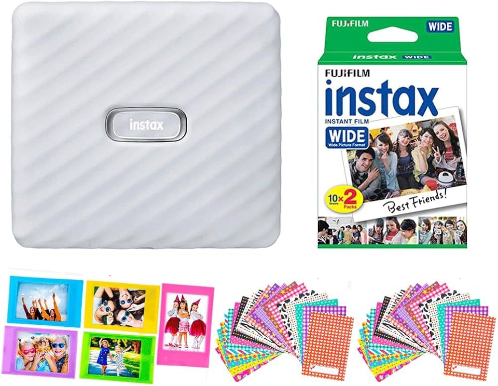 Fujifilm Instax Link Wide Smartphone Printer Ash White + Fuji Instax Wide Instant Film Value Pack... | Amazon (US)