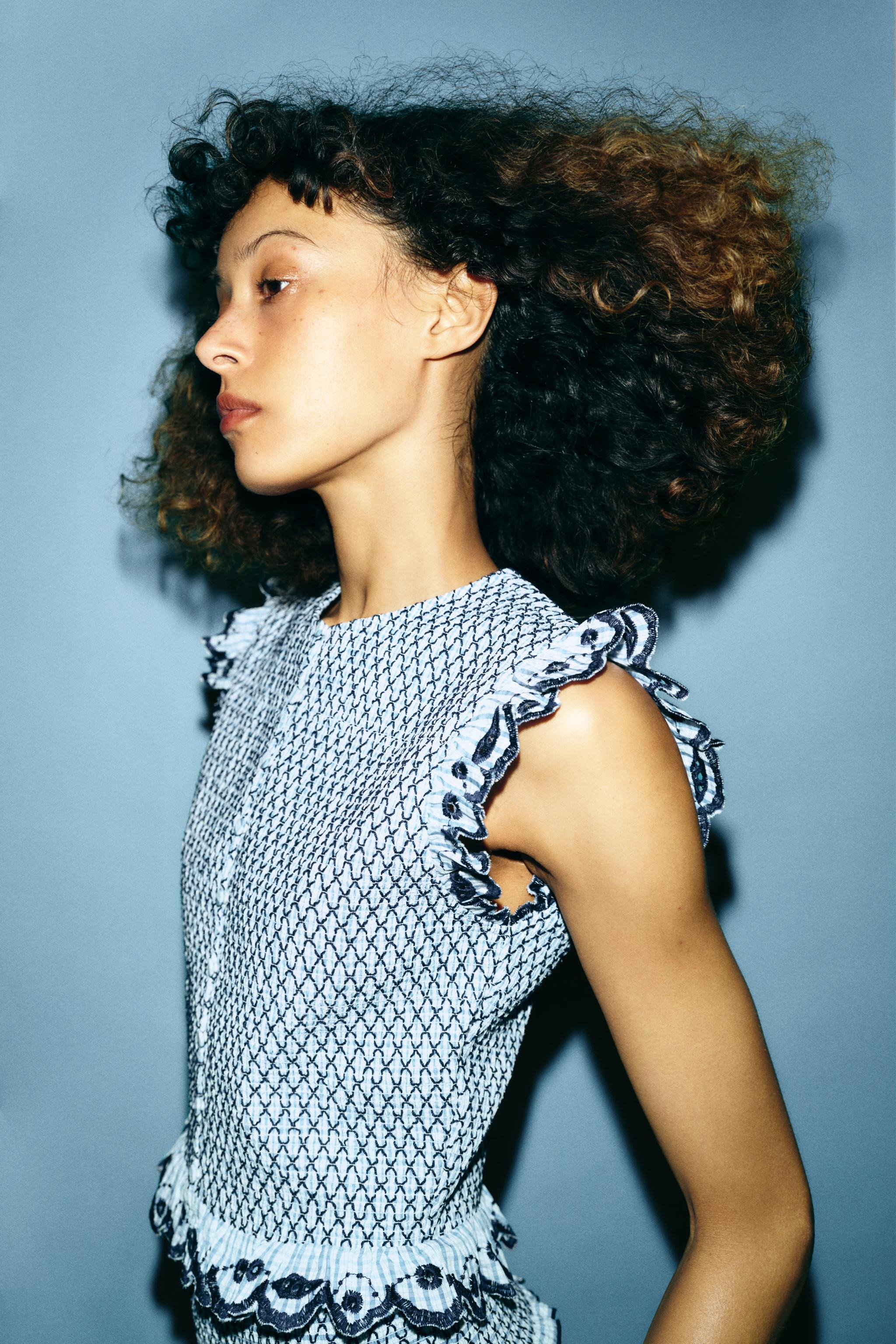 PLAID SMOCKED TOP | Zara US