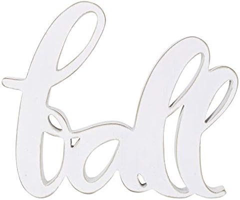 Adams and Co Fall Creamy White 11.5 x 10.25 Wooden Decorative Tabletop Sign | Amazon (US)