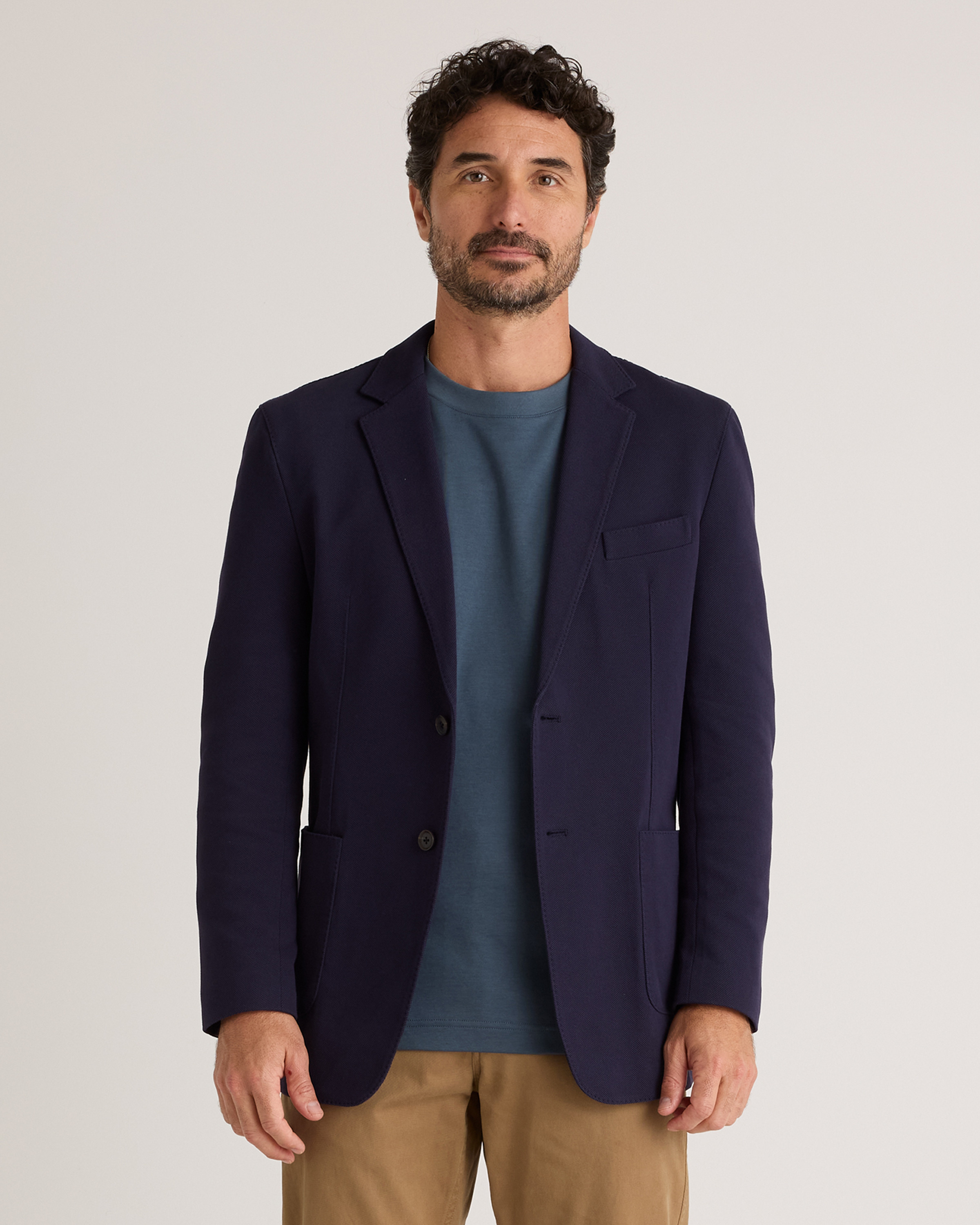 Quince | Men's Cotton Pique Knit Blazer in Heather White, Size XXL, Organic Cotton | Quince