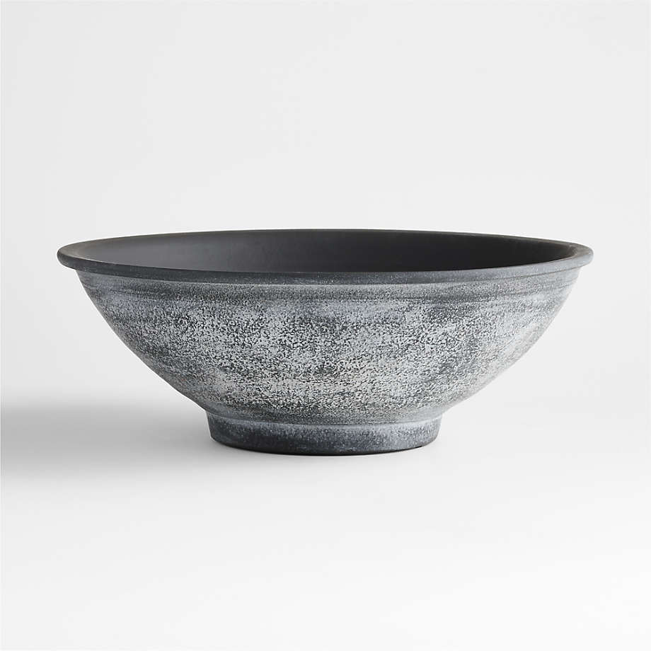 Ophelia Black Ceramic Centerpiece Bowl 14" + Reviews | Crate & Barrel | Crate & Barrel