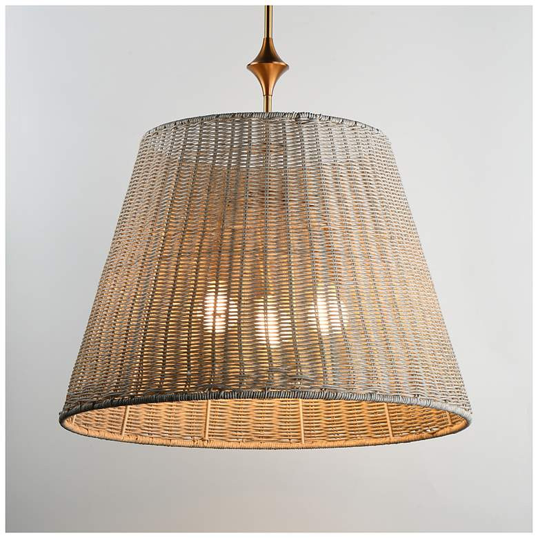 Maxim Baja 24" White/Natural Aged Brass Single Pendant | Lamps Plus