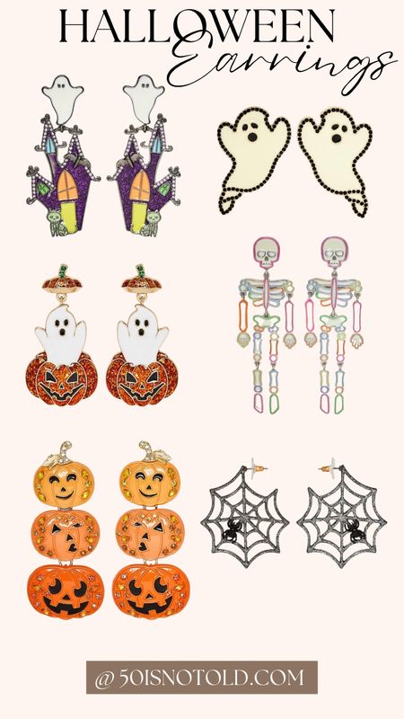 Halloween Earrings from Target | Ghost | Pumpkin | Skeleton | Haunted House | Seasonal Earrings | Teacher 

#LTKSeasonal #LTKstyletip #LTKunder50