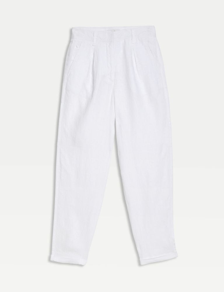 Pure Linen Tapered Trousers | Marks & Spencer (UK)