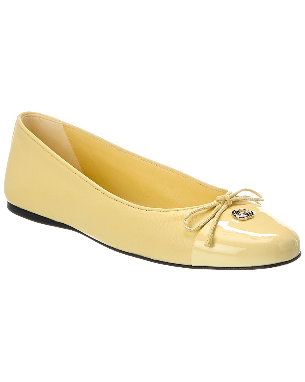 Gucci Double G Patent Ballerina Flat | Gilt & Gilt City