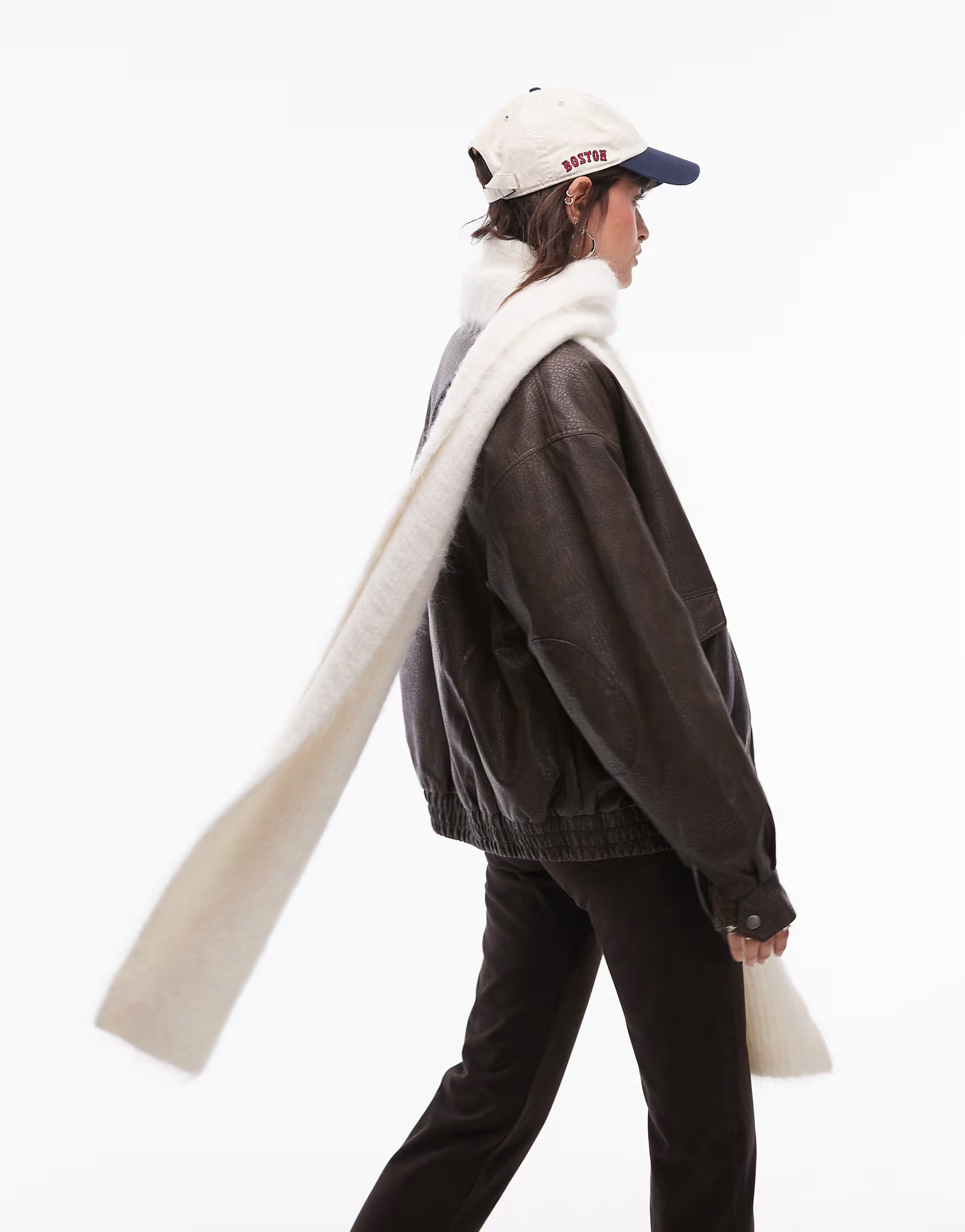 Topshop – Premium – Spencer – Schal aus Alpaka-Wollmix in Cremeweiß | ASOS (Global)