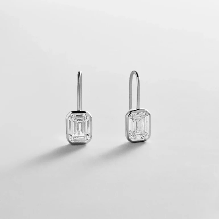 Fallon Sterling Silver Bezel Earrings - Silver | BaubleBar