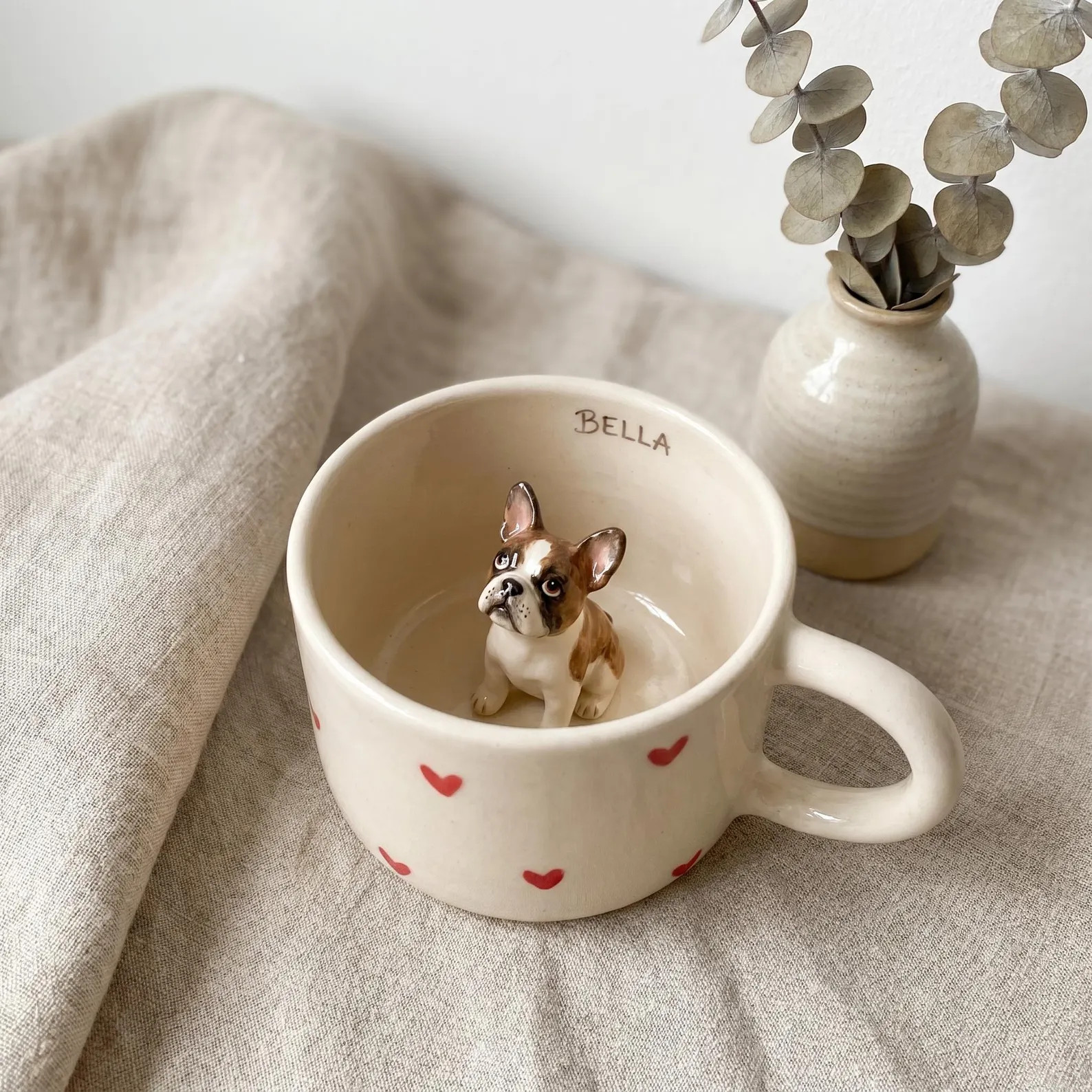 Personalized Pet Mug/Custom Dog Cat Ceramic Coffee Cup with Sculpted Pet/Keepsake ceramic peekabo... | Etsy (Global)