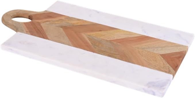 Cruiser’s Caché | 16” Premium Wood and Marble Cheese Board | Natural White Marble and Hardwo... | Amazon (US)