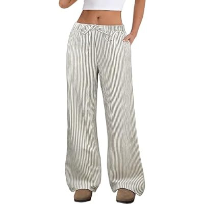 ANRABESS Women's Striped Gingham Pants 2026 Spring Pajama Lo… | Amazon (US)
