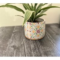 Handmade Ceramic Planter Arabesque Tile Design, Indoor Pottery Pot | Etsy (US)