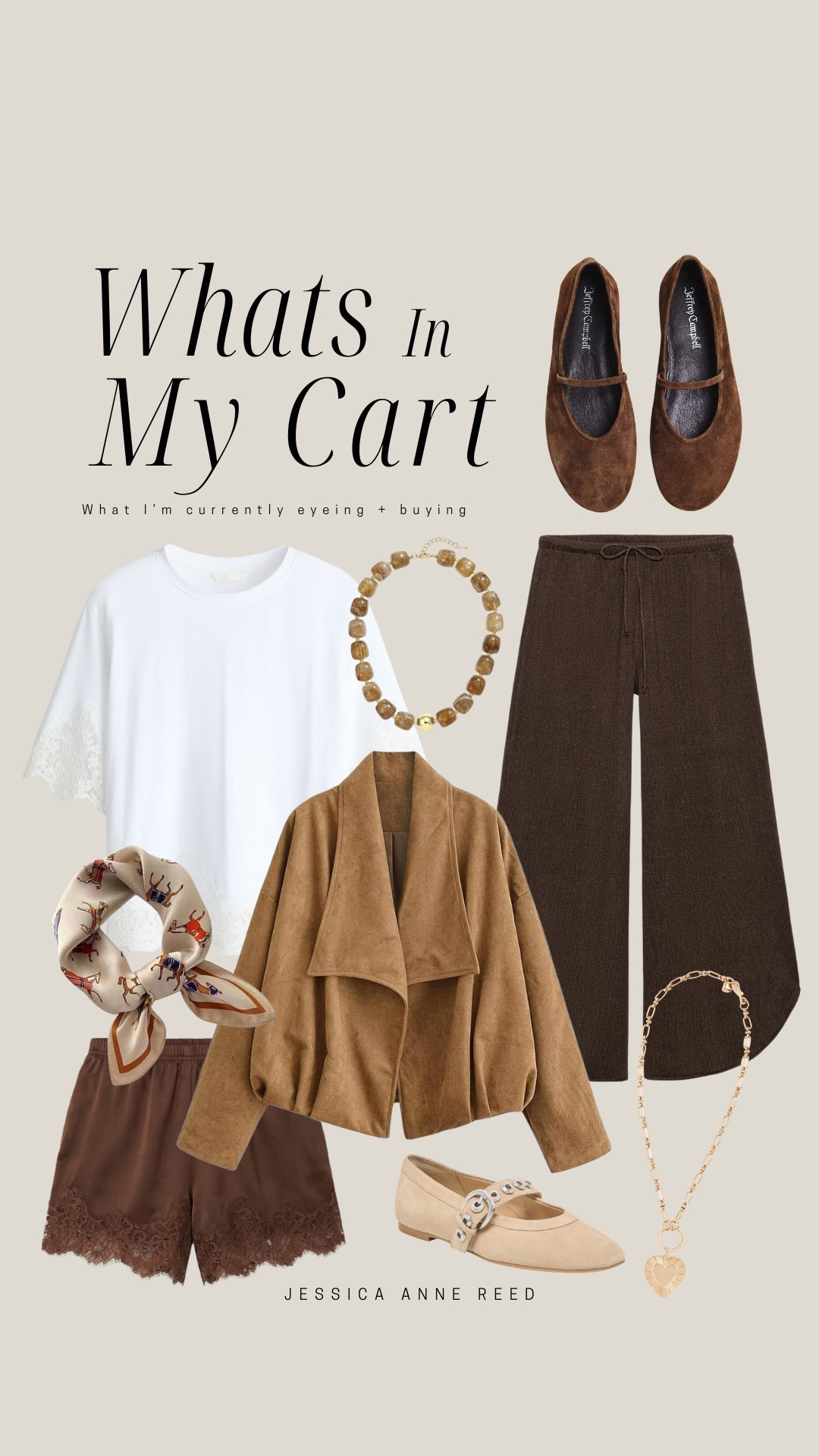 chocolate suede ballet flats, lace trim tee, wide leg knit pants, bead necklace, heart charm necklace, satin lace shorts, suede jacket, ballet flat, scarf, fall fashion, ootd, casual outfit, fall outfit inspo, outfit inspo 

 #LTKootd #LTKSeasonal #LTKOver40

#LTKmomlife #LTKootd #LTKdayinmylife