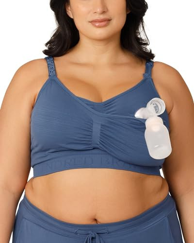 Kindred Bravely Sublime Hands Free Busty Pumping Bra | Nursing and Pumping for E, F, G Cup | Wearable Breast Pump (Slate Blue, X-Large-Busty) | Amazon (US)