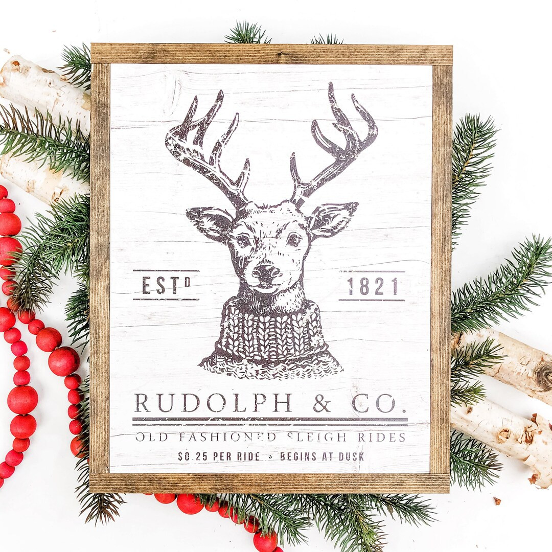 Christmas Sign, Christmas Wood Sign, Christmas Decor, Farmhouse Christmas Decor, Rudolph Sign, Re... | Etsy (US)