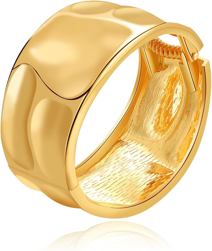 PIPITREE Gold Cuff Bracelets for Women, Adjustable Chunky Open Cuff Bangle Bracelets Minimalist G... | Amazon (US)