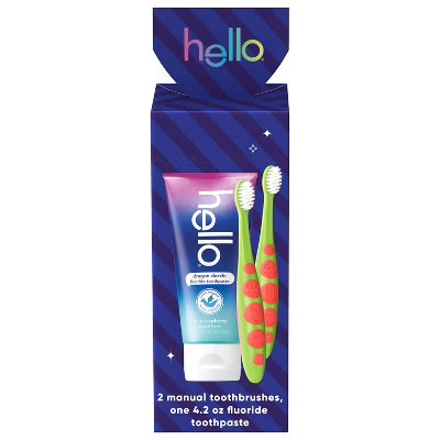 hello Kids' Holiday Stocking Stuffer, Toothbrush and Toothpaste Gift Set - 3ct | Target