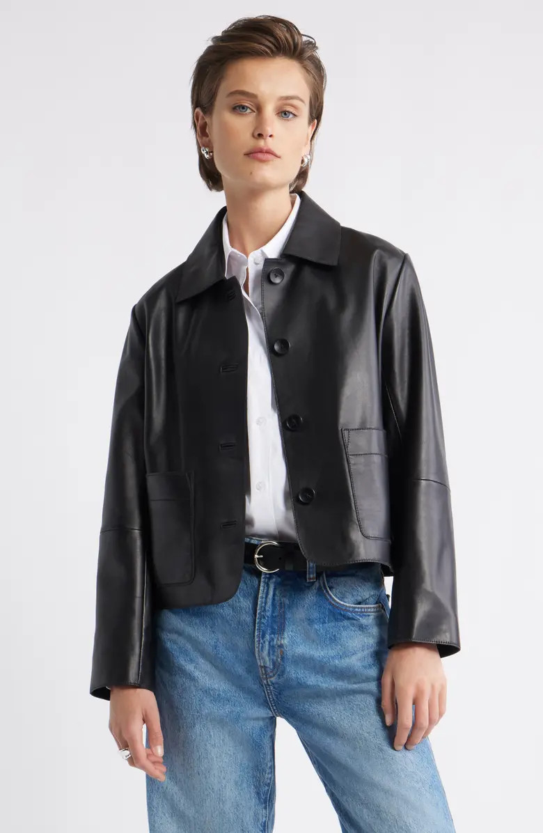 Nordstrom Crop Leather Jacket | Nordstrom | Nordstrom
