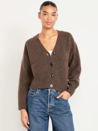Wool-Blend Slouchy Cardigan Sweater | Old Navy (CA)