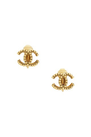 chanel Chanel Coco Mark Clip-On Earrings in Gold - Metallic Gold. Size all. | FWRD 