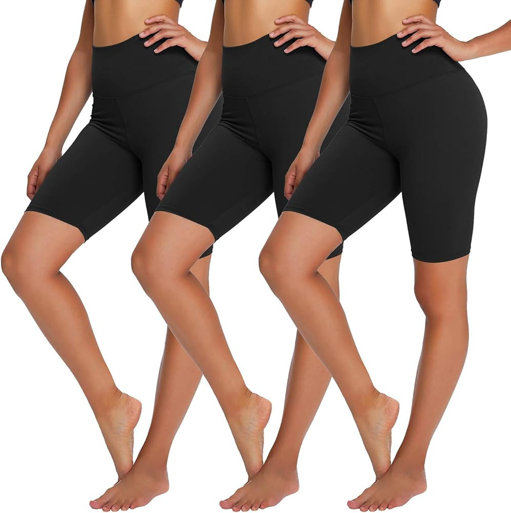 YOLIX 3 Pack Buttery Soft Biker Shorts for Women – 8" High Waisted Yoga Workout Athletic Sports Shor | Amazon (US)