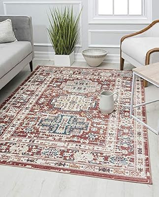 Rugs America GL55B Area Rug, 8' x 10', Cardinal Sundara | Amazon (US)