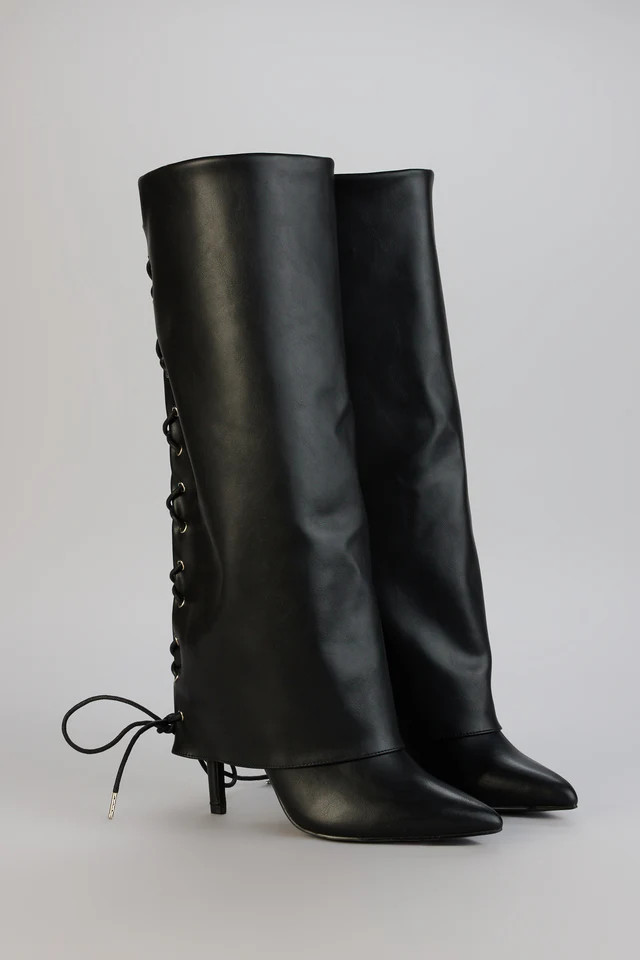 Point Taken Lace-Up Stiletto Boots | Windsor Stores