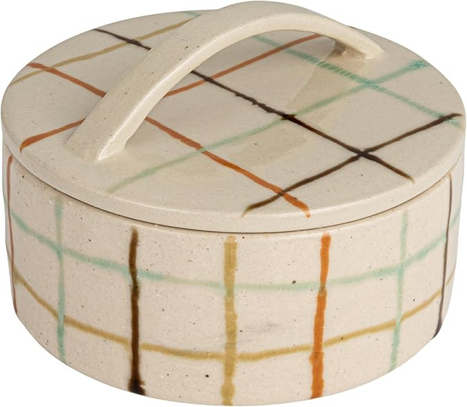Creative Co-Op, Multicolor Mosaic Retreat Stoneware Dish with Lid, Medium | Amazon (US)